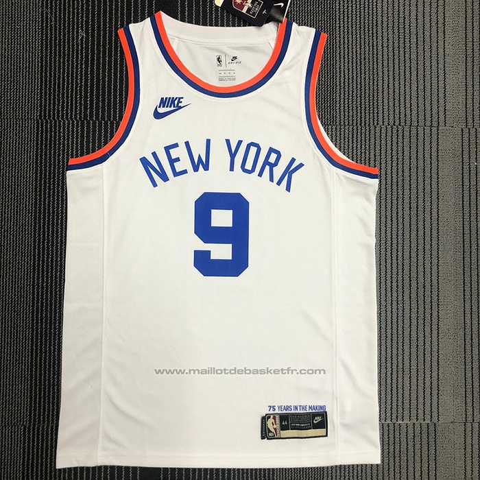 Maillot New York Knicks RJ Barrett #9 75th Anniversary Blanc